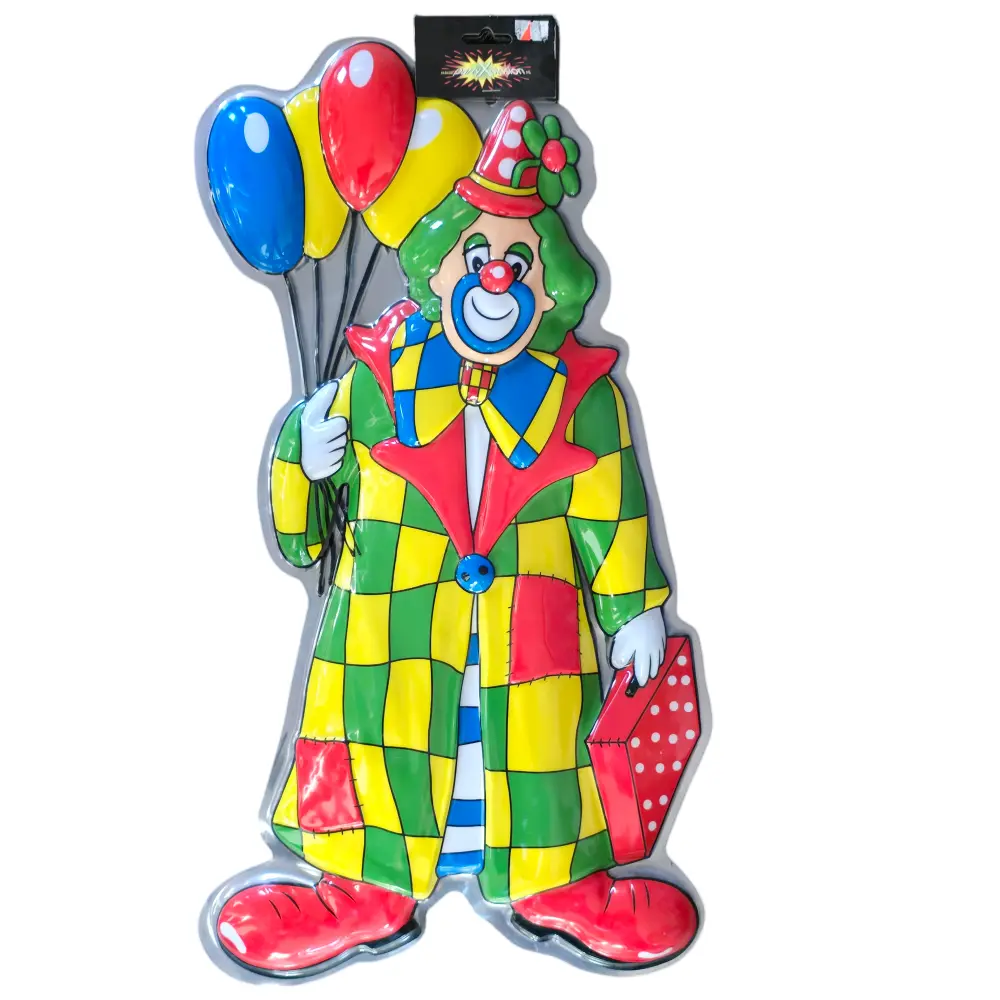 Pipo-de-Clown Decoratie met Hoed en Ballonnen: Perfect voor Carnaval en Circusfeesten