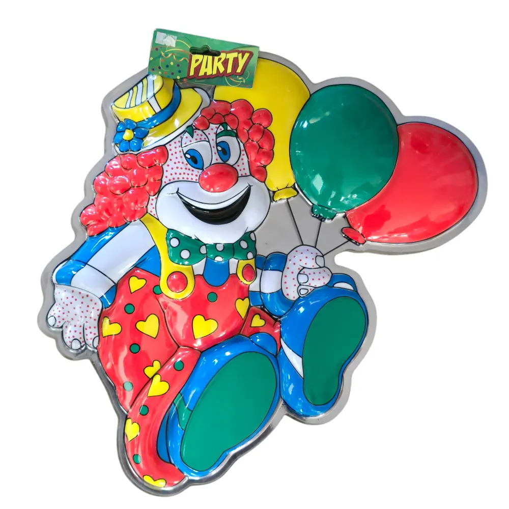 Pipo de Clown Decoratie met Vrolijke Hartjesbroek en Ballonnen: Luchtige Sfeer voor Carnaval en Circus