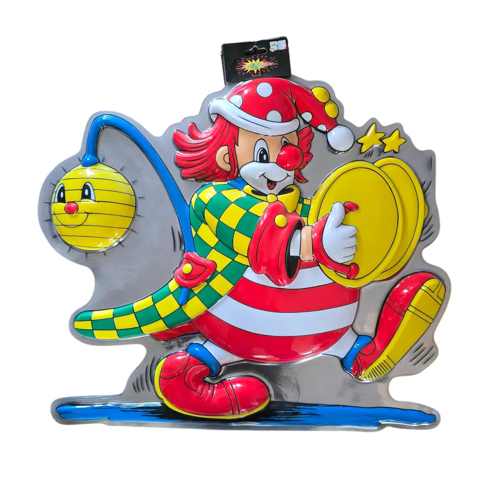 Clowndeco Clown met Deksels: Vrolijke Decoratie voor Carnaval en Feestjes