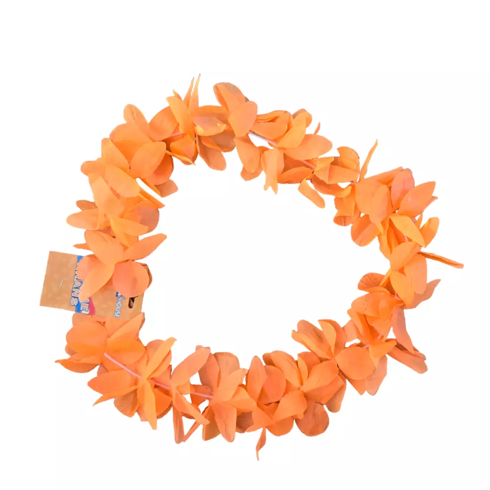 Oranje Bloemen Hawaii Krans - Tropische Flair voor Elk Feest!