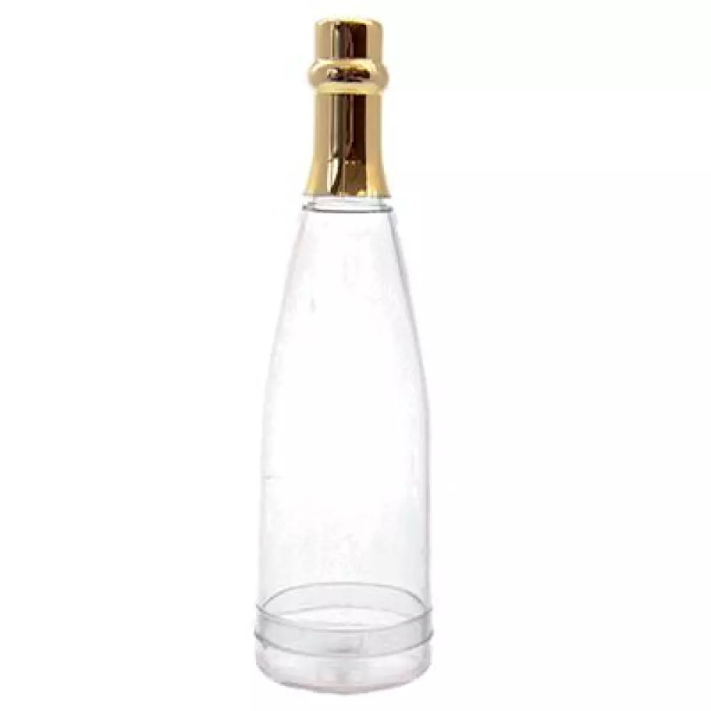 Plexi Champagneflesje zelf te vullen met gouden dop!