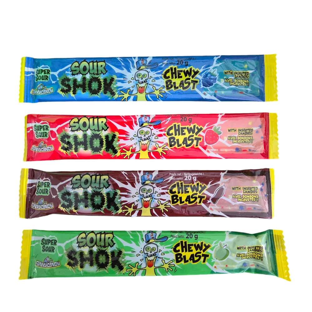 Sour Shok Chewy Blast – Een Schokkende Zure Explosie in Elke Hap! (prijs per stuk)