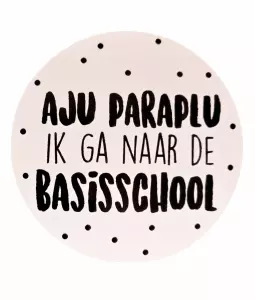 Sticker met tekst Aju paraplu ik ga naar de basisschool  5-stuks