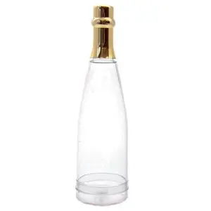 Plexi Champagneflesje zelf te vullen met gouden dop!