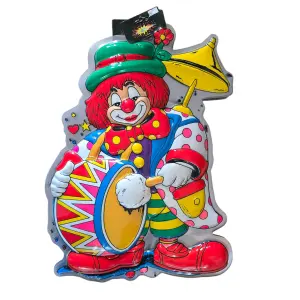 Clowndeco Clown met Dikke Trom: Speelse Decoratie voor Carnaval en Feestjes