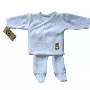 Fijn Gebreid Babypakje - Maat 56 - Wit