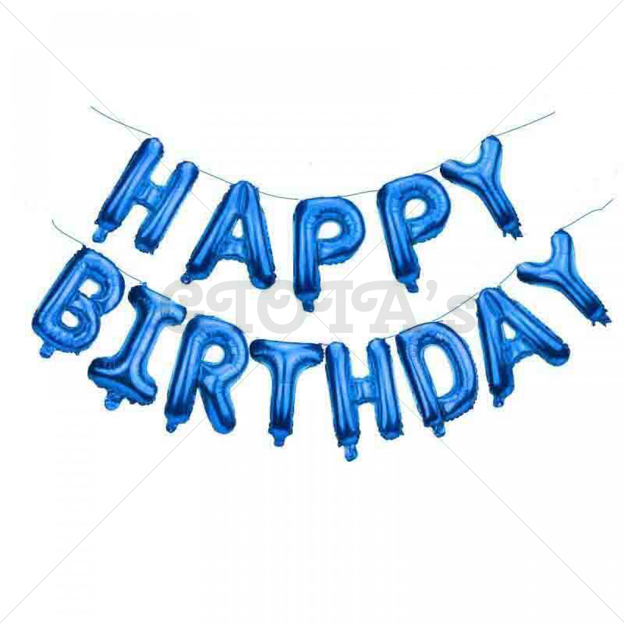 Folie ballon - Happy Birthday letters jongen 40 cm hoog - GIOIA's cadeau feestartikelen
